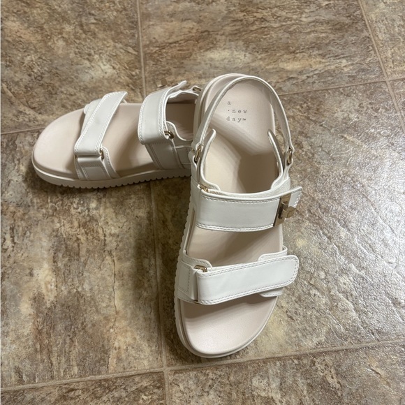 A New Day Cream Strap Sandals - Picture 1 of 1